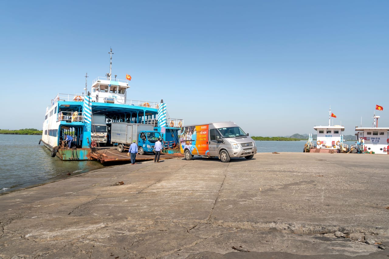 Morning ferry loaded with passengers and goods leaving Ba'a harbour on Rote for Kupang